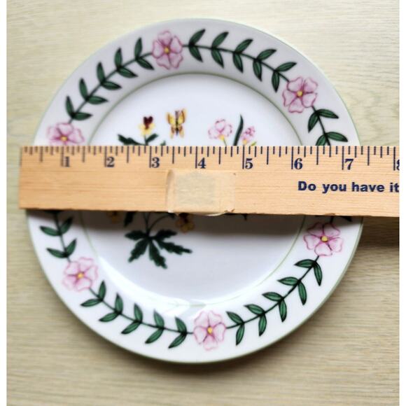PLATES-SALAD/DESSERT/BUFFET-I GODINGER & CO.-Floral-Butterfly-Dragonfly-Set of 4 - Picture 13 of 13